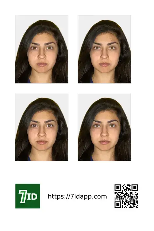 Printing template of an Australian visa photo