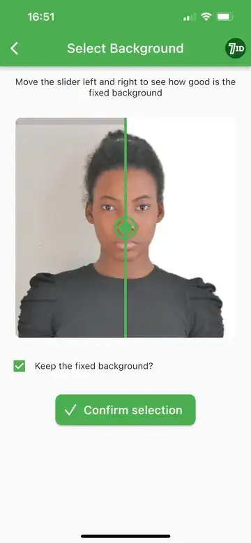 7ID-app: Borttagning av passfotobakgrund