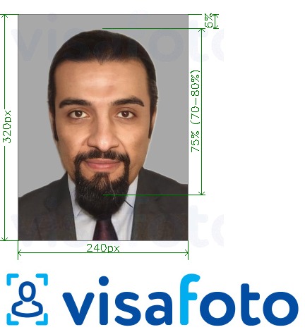 так көлөмү көрсөтүү менен Бахрейн ID карта 240x320 пиксел сүрөтү үлгүсү