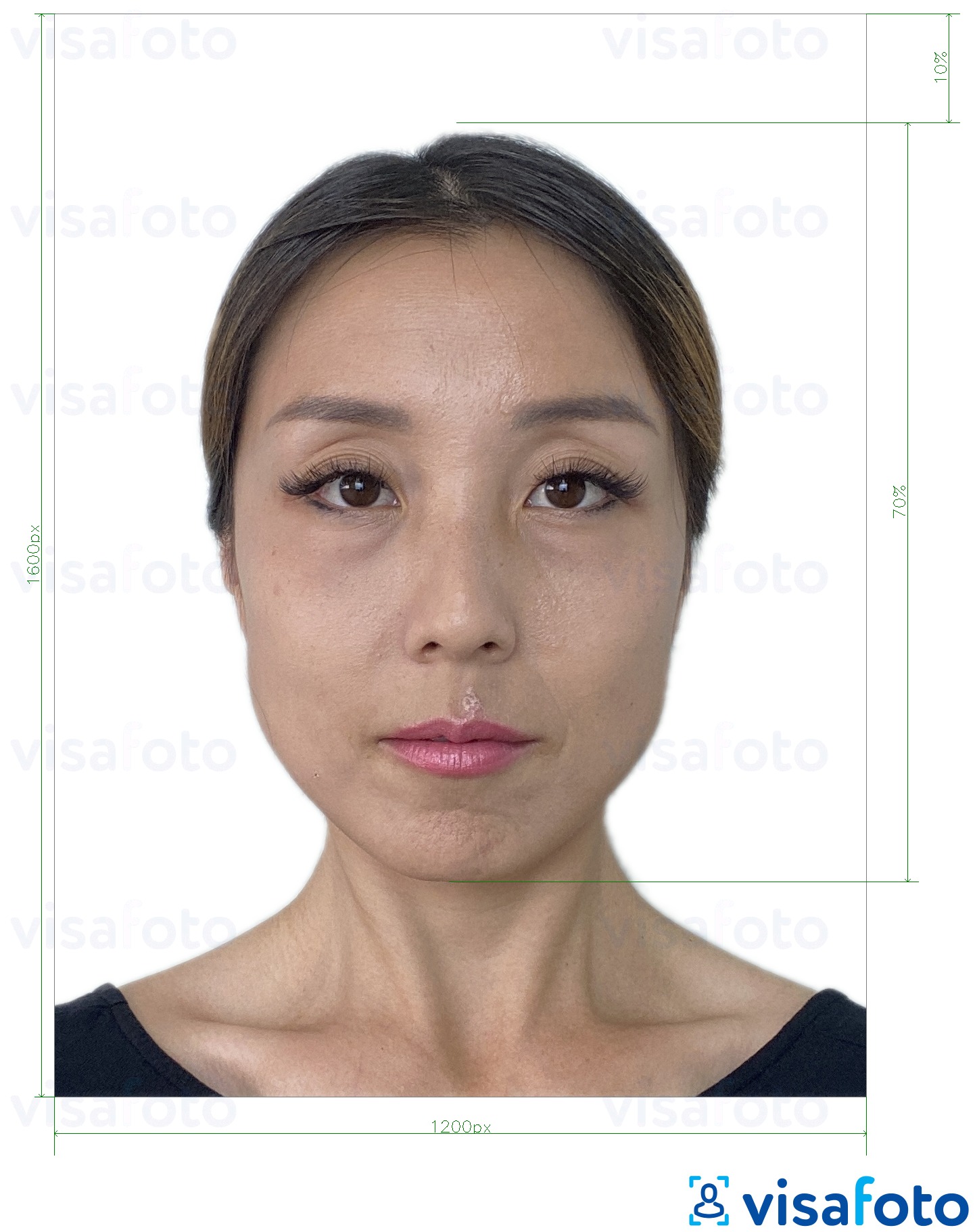так көлөмү көрсөтүү менен Гонг-Конг электрондук паспорт 1200x1600 пиксел сүрөтү үлгүсү