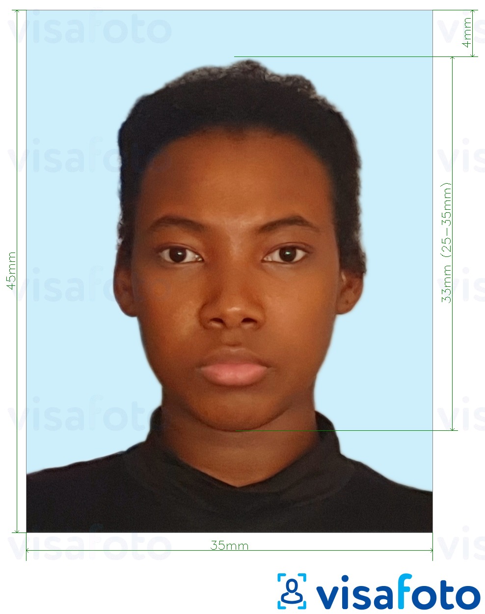 так көлөмү көрсөтүү менен Jamaica паспорт 35x45 мм көк билим устунду сүрөтү үлгүсү