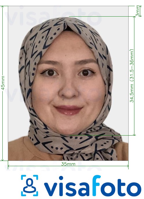 так көлөмү көрсөтүү менен Казакстан паспорт онлайн 413x531 пиксел сүрөтү үлгүсү