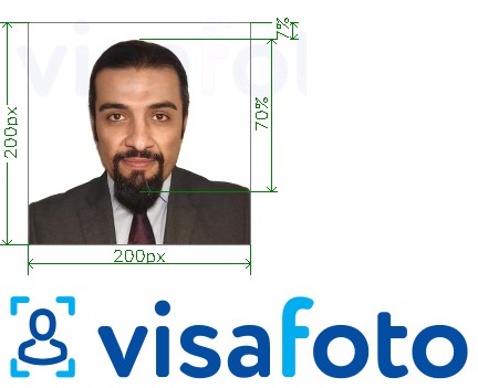 так көлөмү көрсөтүү менен enjazit.com.sa аркылуу онлайн Сауд Арабиясы электрондук виза сүрөтү үлгүсү